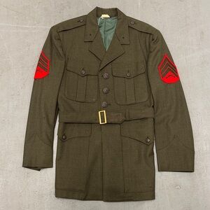 Vintage Men's Olive Green Military Jacket 39S